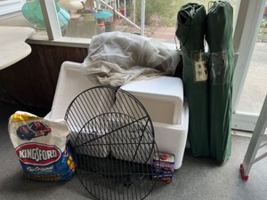 lot 145 image: Outdoor Patio Camping, Collapsible Chairs, Grilling Supplies...