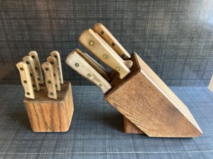 lot 14 image: Vintage USA Chicago Cutlery Butcher Block Knife Sets6-Piece Steak & 6-Piece Utility