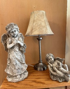 lot 96 image: Home Decor Lamp Cherub Angel