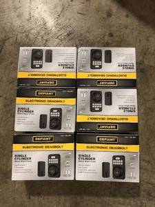 Lot of 6 Defiant Single Cylinder Square Electronic Keypad Deadbolt Matte Black Customer Returns See Pictures
