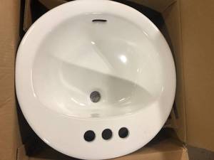 Glacier Bay Drop-In Bathroom Sink in White   Customer Returns See Pictures