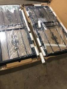 Lot of 2 Grisham 36 in. x 80 in. 501 UniversalReversible Series Genesis Steel Powder Coated Black Prehung Security Door    Customer Returns See Pictures