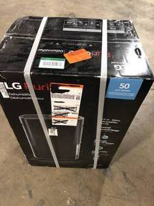 LG PuriCare 50-Pint Dehumidifier with Clear Bucket with Handle  Customer Returns See Pictures