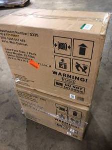 Lot of 2 Husky Regular Duty Welded 24-Gauge Steel Wall Mounted Garage Cabinet in Black (24 in. W x 18 in. H x 12 in. D)  Customer Returns See Pictures