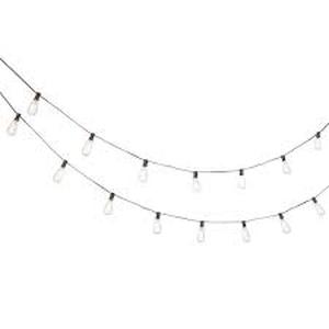 lot 16 image: Set of 2 Hampton Bay 10-Light 10 ft. OutdoorIndoor Line Voltage ST40 Vintage Bulb Incandescent String Light