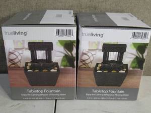 lot 41 image: Set of 2 TRUE LIVING TABLETOP FOUNTAIN CALMING FLOWING WATER