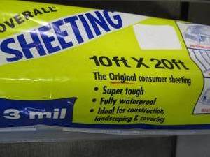 lot 42 image: Set of 2 Warp Brothers 10ft. X 25ft. 3 Ml Clear Plastic Sheeting 3ch10-c