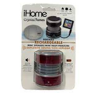 lot 47 image: iHome - CrystalTunes Portable Multimedia Speaker - Red