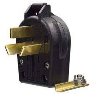 lot 60 image: ELEGRP 30 Amp50 Amp 125250-Volt 3-Pole3-Wire NEMA 10-30P10-50P Non-Grounded Straight Blade Angle Plug, Black