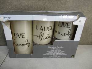 lot 53 image: Trueliving Flameless Candles with Timer