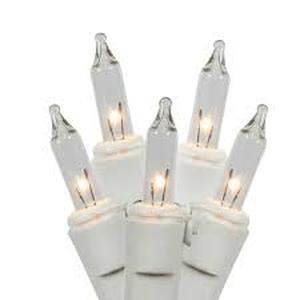 lot 37 image: Vickerman 150-Light Heavy-Duty Clear Mini Christmas Lights with White Wire Connect 6