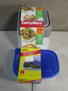 lot 72 image: 25 Piece Tupperware Style Plastic Food Storage Containers