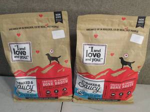 lot 106 image: Set of 2 I and Love and You Baked & Saucy Grain Free with Beef & Sweet Potatoes Holistic Dry Dog Food