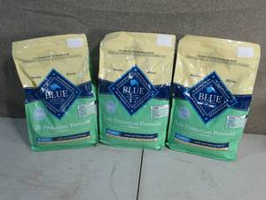 lot 107 image: Lot of 3 Blue Buffalo Life Protection Formula Lamb and Oatmeal Dry Dog Food for Puppies, Whole Grain, 5 lb. Bags