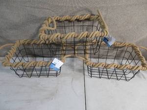 lot 115 image: Set of 3 True Living Wire Baskets