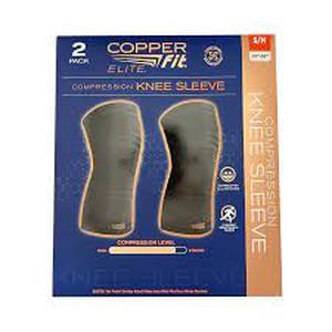 lot 123 image: Set of 2 Copperfit Elite Knee Support Knee Sleeve for Joint Pain and Arthritis Relief SM - 2 Pack