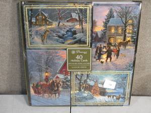 lot 128 image: Pinecone Design Ltd. 40 Holiday Christmas Cards with Self Sealing Envelopes