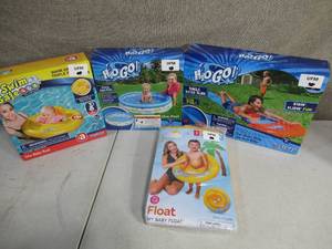 lot 175 image: Kids and Baby Inflatable Seats Pools and Slip N Slide