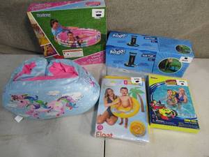 lot 189 image: Disney Princes 3-Ring Pool-Mickey Mouse Swim Vest-Hand Pump-Baby Seat-2 in 1 Swimming Trainer