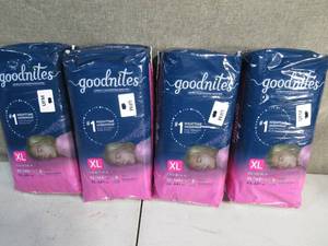 lot 224 image: 4 Pack(9 Count) Of Goodnites Girls Pull Up-XL
