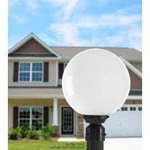 lot 271 image: Set of 2 Solus 12 in. Dia Globe White Smooth Acrylic with 3.91 in. Outside Diameter Fitter Neck