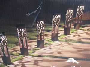 lot 269 image: Set of 4 Tommy Bahama LED Solar Bollard Lights