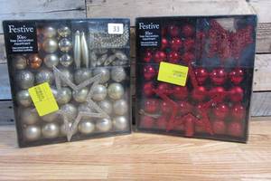 lot 33 image: Festive Tree Decoration Assortments (100 pieces)