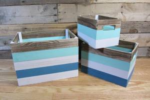 lot 39 image: Three Nesting Decorative Wooden Crates