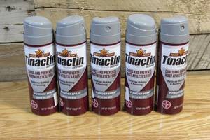 lot 53 image: Lot of FIVE cans of Tinactin
