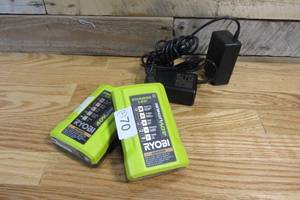 lot 70 image: TWO - RYOBI GEN2 Lithium-ion 40 Volt 40v Slim Line Compact Battery Charger OP404