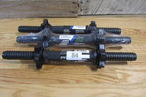 lot 84 image: Lot of Three PRO Strength 14 in. Adjustable Spinlock Home Gym Dumbbell Handle