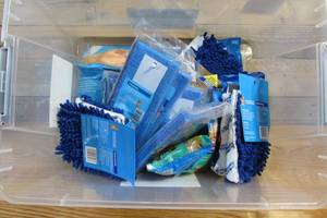 lot 81 image: Tote of Mr. Clean cleaning supplies