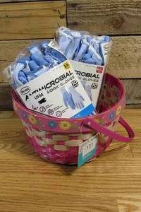 lot 131 image: Basket w Womens Antimicrobial Work Gloves