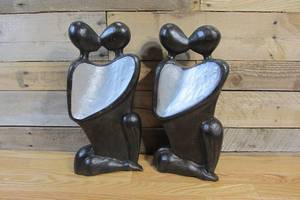 lot 164 image: Two Carved Couple In Love Figurines