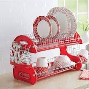 lot 210 image: 2-Tier Dish Rack - Red