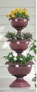 lot 217 image: Solar Tiered Planter - Red