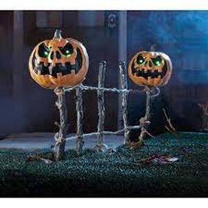 lot 219 image: Jack-O-Lantern Fence Stakes