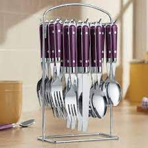 lot 222 image: 20-piece Hanging Flatware Set - Purple