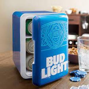 lot 226 image: 6-Can Bud Light Branded Mini Fridge