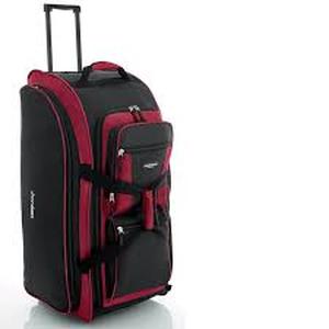 lot 233 image: Multi Pocket Upright Duffel by Travelers Club - Crimson Red