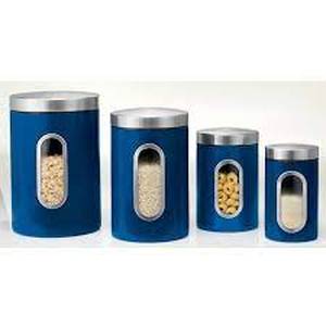 lot 240 image: 4-Piece Window Canister Set - Twilight Blue