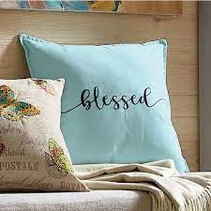 lot 318 image: Blessed Pillow - Blue