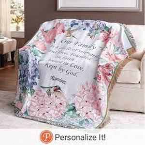 lot 319 image: Our Family Tapestry Throw Blanket