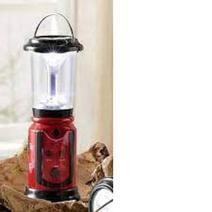 lot 285 image: Rechargeable Radio Lantern with Flashlight - Red