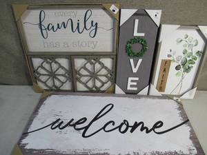 Welcome Love Family Faith Home Wall Decor