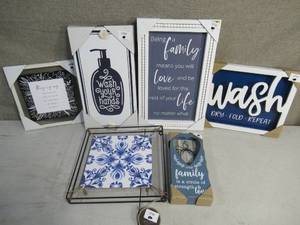 Laundry Bath and Family Home Wall Decor