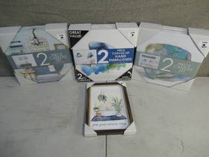 Lot of 3 2 Piece Canvas and 1 Home Wall Decor