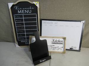 Home Decor-Magnetic Dry Erase Calendar-Chalk Board Menu-Recipe Holder-Kitchen Conversions Wall Decor