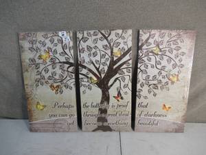 Set of 3 Canvas Beautiful Butterfly Home Wall Decor