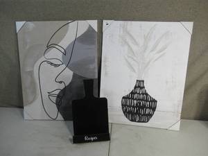 Le Fem and Vase Canvas with Recipe Holder-Home Wall Decor